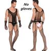 Men'S Sexy Underwear One-Piece Fishnet Full Body Stockings Gay Erotic Mesh Perspective Tight Lingerie Sissy Clothes Nightdress