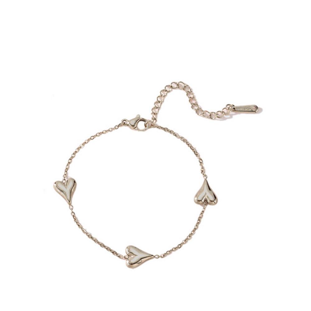Stainless Steel Heart-Shaped Anklet - Personalized, Fashionable, and Durable Titanium Steel Anklet with Three Heart Design.
