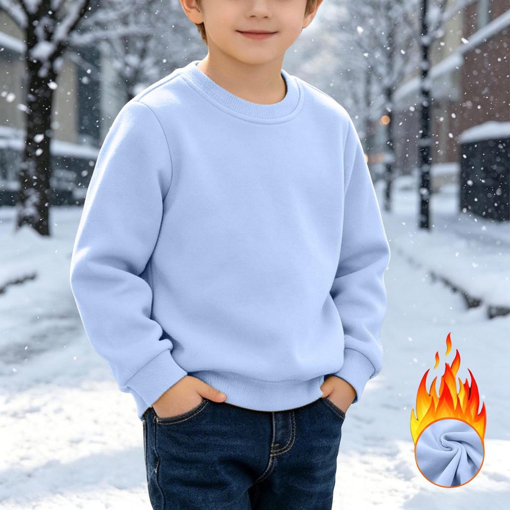 Kinder Langarm-T-Shirt in Farbe - Lässiges bequemes Unterhemd für Jungen und Mädchen