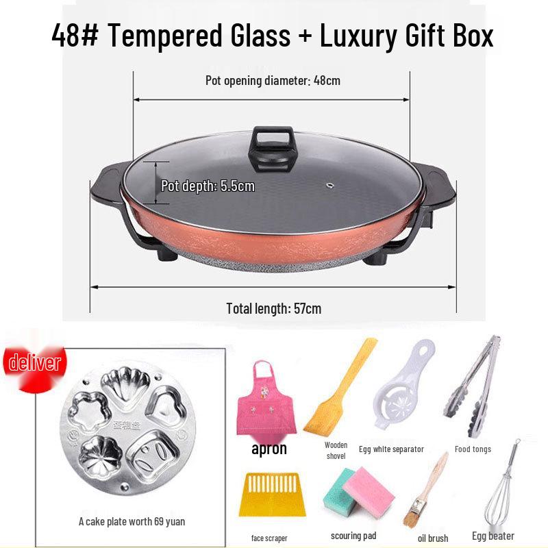 Padella Elettrica Multifunzione Antiaderente con Spedizione Gratuita – Nuovo Stile BBQ, Friggitrice per Pancake e Padella Grigliata
