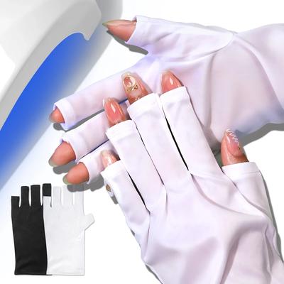 Anti-UV Handschuhe Gel Professionelle Schutzhandschuhe für Maniküren Schützen Hände Nailart Dehnbarer Fingerloser Handschuh für Zuhause Outdoor