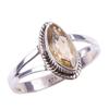 Natural Citrine Gemstone Handmade 925 Solid Sterling Silver Ring Size 9 Q1n06