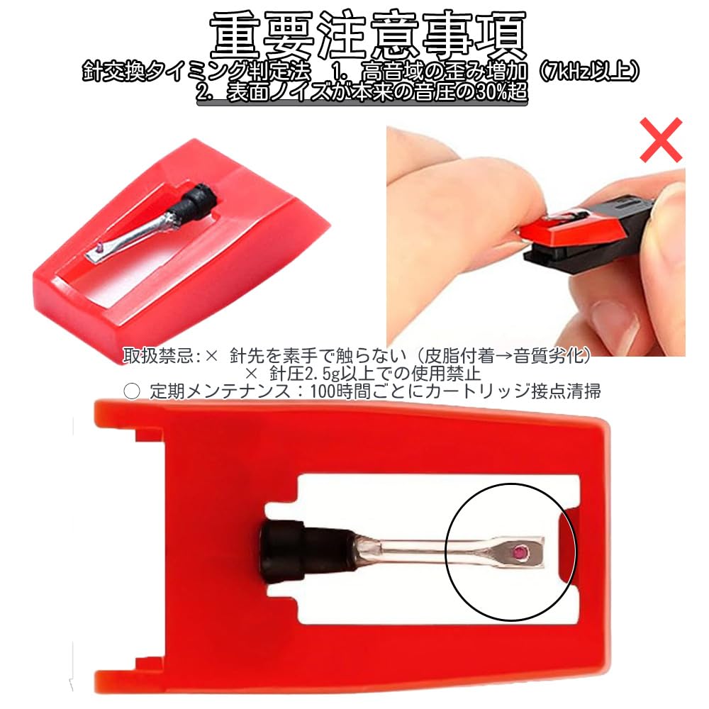 Record Player Needles FUGSHIYI Replacement Stylus Set (3 Pack, Spherical)