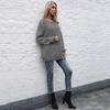 Vintage Fashion Elegant Casual Autumn Ins Wind Broken Hole Solid Color Round Neck Mori Sweater Knit Sweater Women