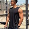 Men's Trendy Sleeveless Mesh Pullover: Quick-Dry Round Neck Fitness Top