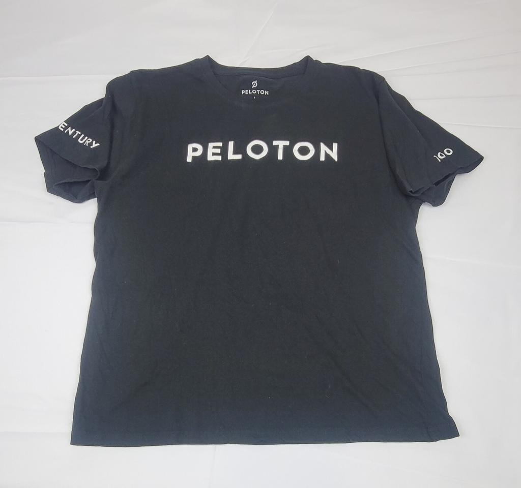 Peloton Cycling T-Shirt Adult Large. 100 Century Club Black Excercise Tee Unisex T-Shirt