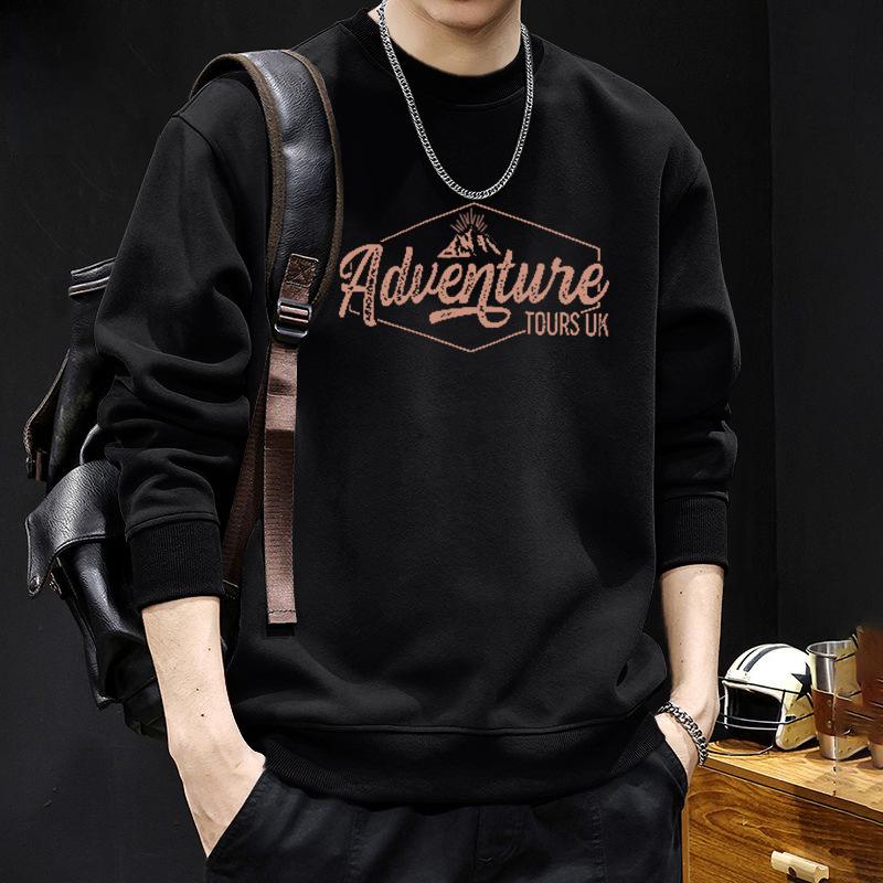 Men's Japanese-Style Letter Print Long Sleeve Hoodie - Spring/Autumn Fashion