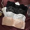 On-slip Strapless Bra for Women Steel Ring Push Up Sexy Lace Underwear Ultra-thin Cool Non-sagging Tube Top