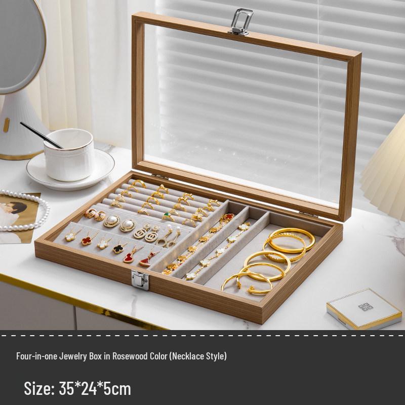 Large Capacity Jewelry Storage Box - Ring, Earring, Necklace, Bracelet Display Tray