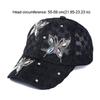 Breathable Butterfly Flower Baseball Cap Rhinestone Lace Visors Cap Adjustable Korean Style Mesh Peaked Hat Women