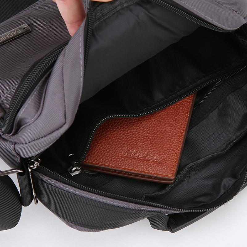 Pánská protikrádežová business taška přes rameno - Odolný kancelářský kufřík s více kapsami na zip