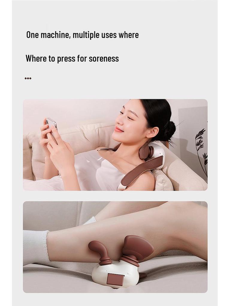Cervical & Shoulder Kneading Massager: Neck, Back, Trapezius, and Spine Relief Device