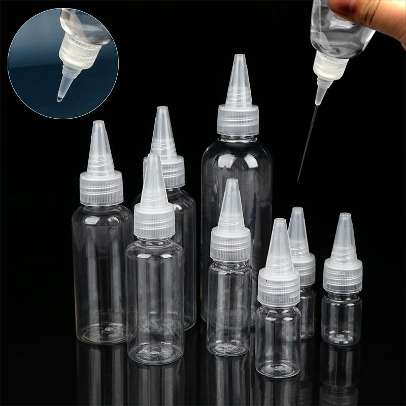 3-100 ml Leere Tropfflasche Transparentes Plastik Nachfüllbar Düsentropfer mit Kappe Quetschflasche Tattoo-Pigment-Tintenbehälter