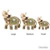 S M L Feng Shui Brass Color Resin Elegant Elephant Trunk Statue Wealth Lucky Figurine Home Decor Gift
