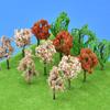 Mini DIY Model Train Landscape Tree Set - Simulated Plastic Trees for Sand Table Crafting