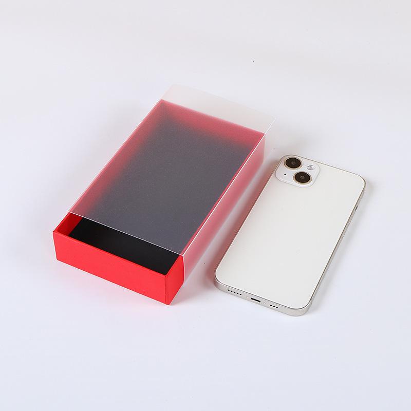 Creative Solid Color Thick Paper Drawer Jewelry Packag Box Greeting Card Necklace Bracelet Gift Package Paper Box Rectangular Transparent Gift Boxes