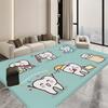 Cartoon Teeth Expressive Fun Oral Care Dental Theme Background Kids Room Dental Clinic Design Carpet Mat Rug Home Decoration