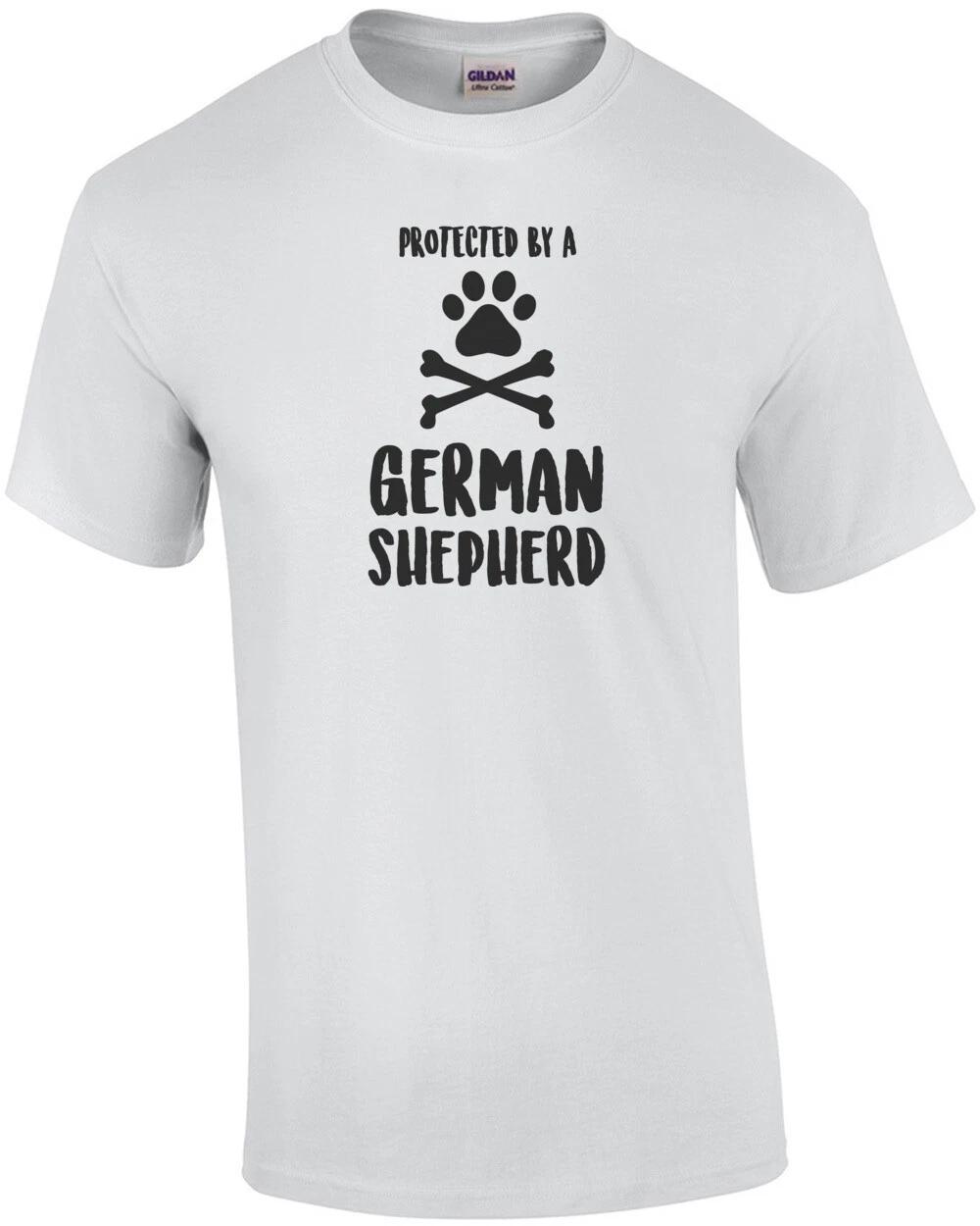 Protected by a German Shepherd - German Shepherd T-Shirt L