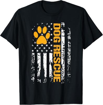 Dog Rescue Shirt American Flag Dog Shelter Dog Adoption Gift Unisex T-Shirt