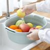 Double-Layer Plastic Drain Basket: Enlarged Kitchen Basin & Fruit Plate