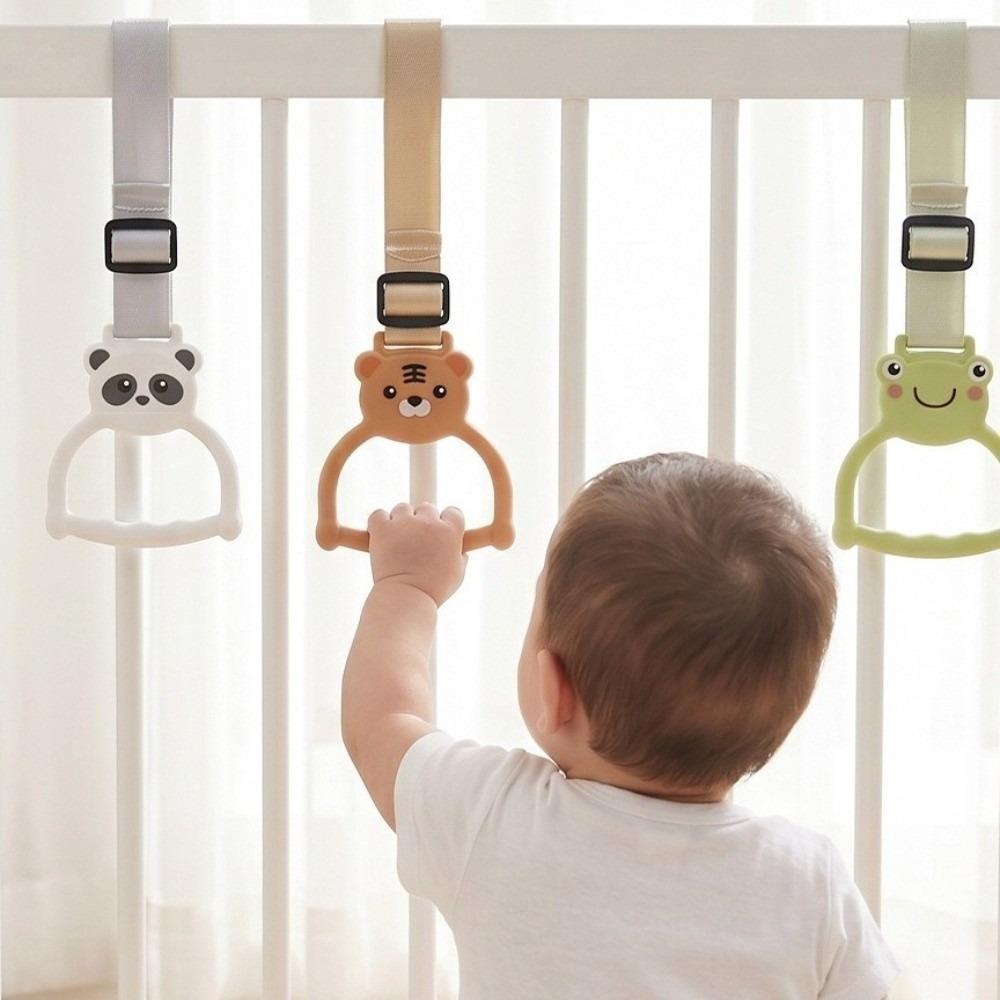 Cartoon Animal Shape Baby Pull Up Rings Dangling Toddler Standing Assist Handle Infant Bed Fence