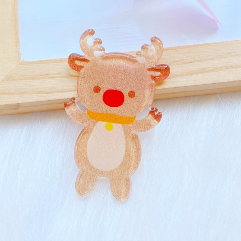 10 Stück Neue Süße Gemischte Glänzende Acryl-Weihnachts-Serie Flache Rückseite Cabochons Scrapbooking DIY Schmuck Bastel-Dekoration Zubehör