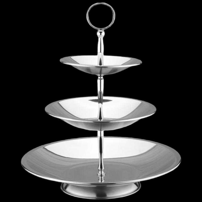 Abay Edelstahl Zweistöckige Obstschale