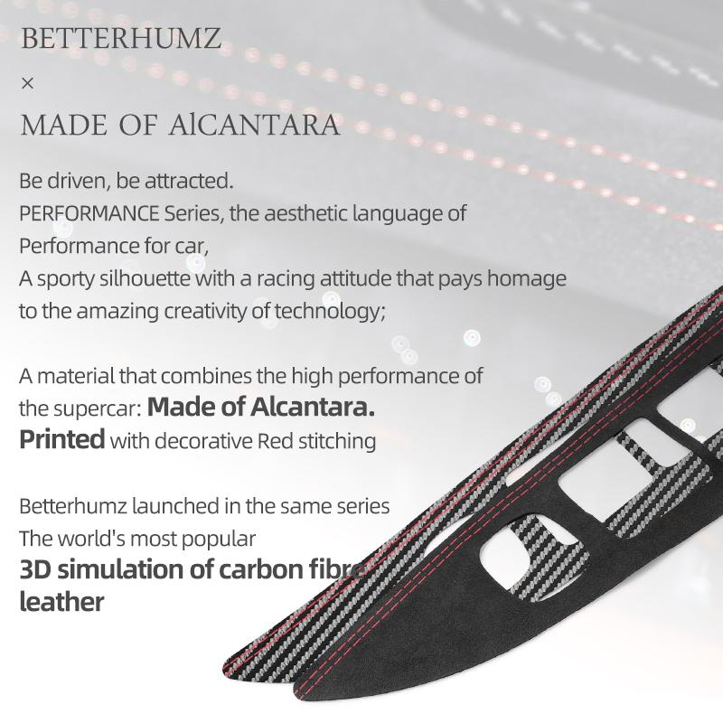 Betterhumz For Mazda 3 Axela 2004-2009 Made of Alcantara Car Door Window Control Lifter Panel Trim Stickers Interior Accessories