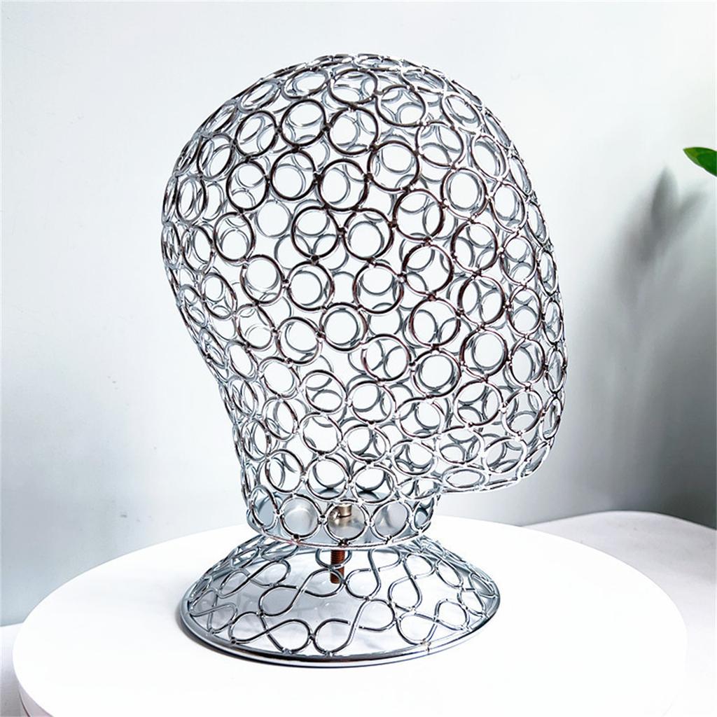Metal Mannequin Head Wig Stand Headdress Display Stand Iron Texture Suitable for Displaying Wigs Hats Caps and Headdress