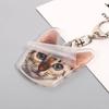 Creative Cat Shape Keychain Mini Animal Toy Keyrings Acrylic Animals Key Chain Pendant DIY Keychains Crafts Decorations