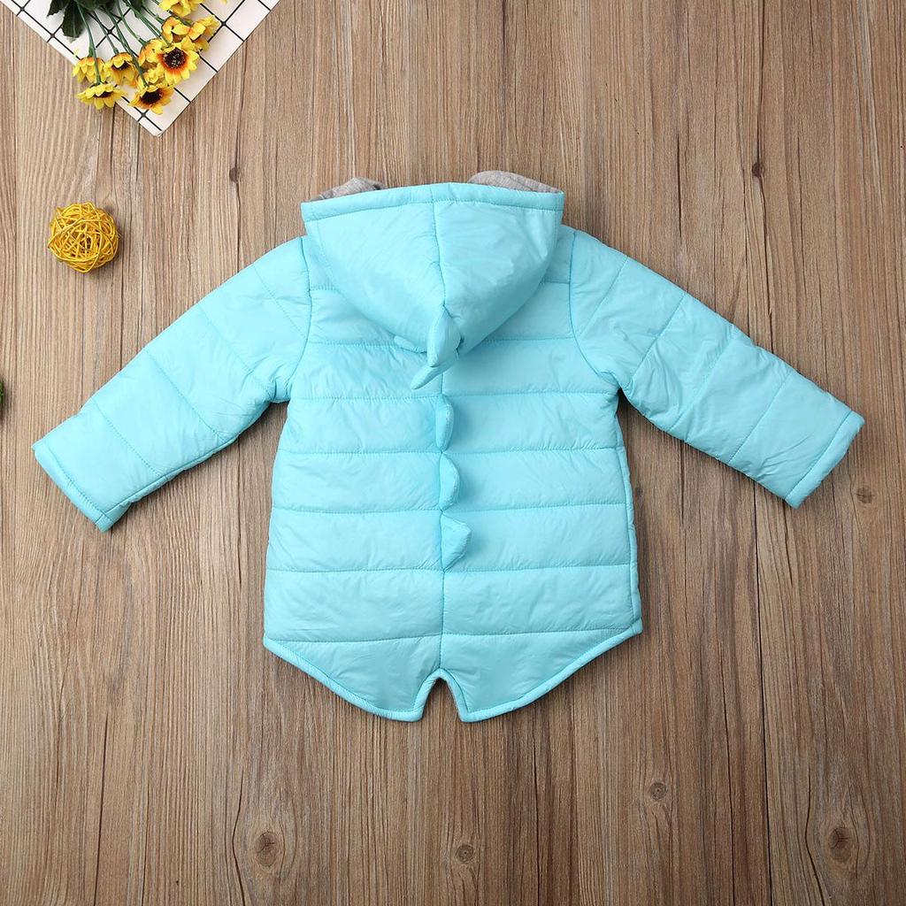 Toddler Baby Girl Boy Hoodie Zipper Coat Warm Jacket 3D Dinosaur Outwear Winter Kids Clothes Tops