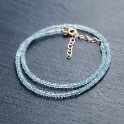 Κομψό και Μοντέρνο Γυναικείο Κολιέ Ακουαμαρίνας Λαμπερά Κοσμήματα Ακουαμαρίνας