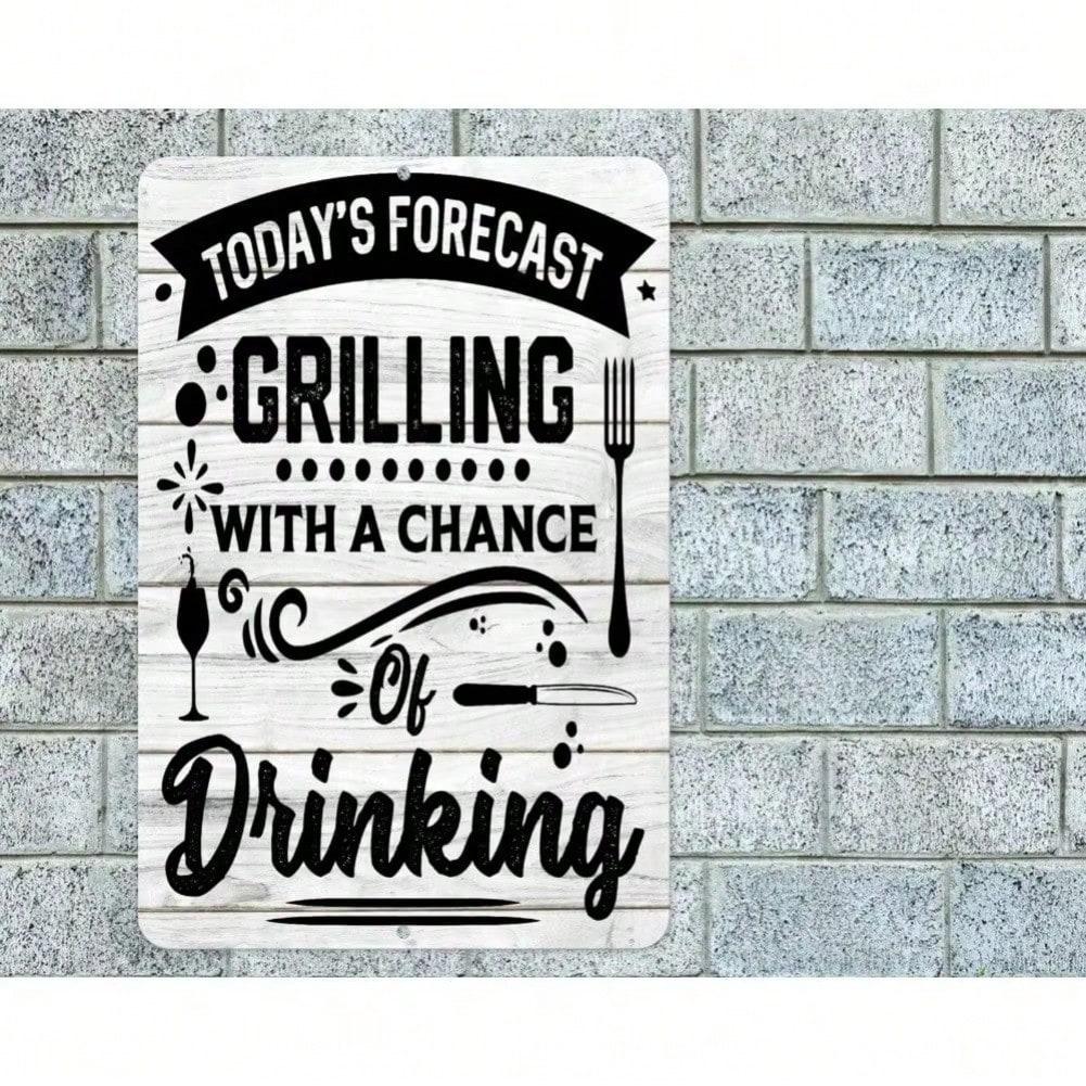 

BBQ Wall Plaque Aluminum Metal Sign for Kitchen Bar Patio Home Decor 20x30cm（7.8x11.8inch）