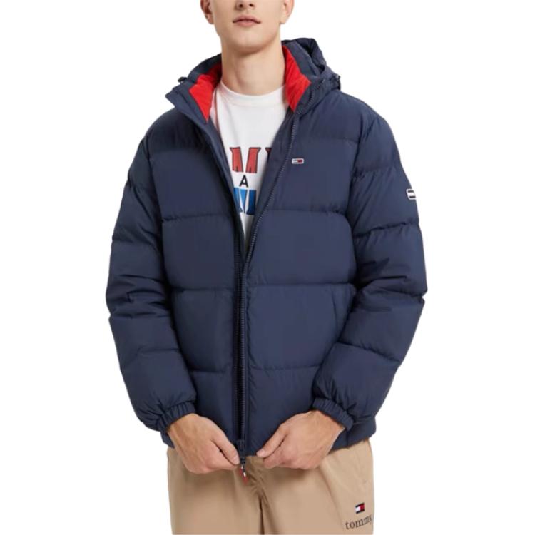 Tommy Hilfiger Thick Warm Commuter Versatile Comfortable Loose Fit Removable Solid Color Zipper Autumn Winter Down Jacket Men Outerwear 78J6188-411