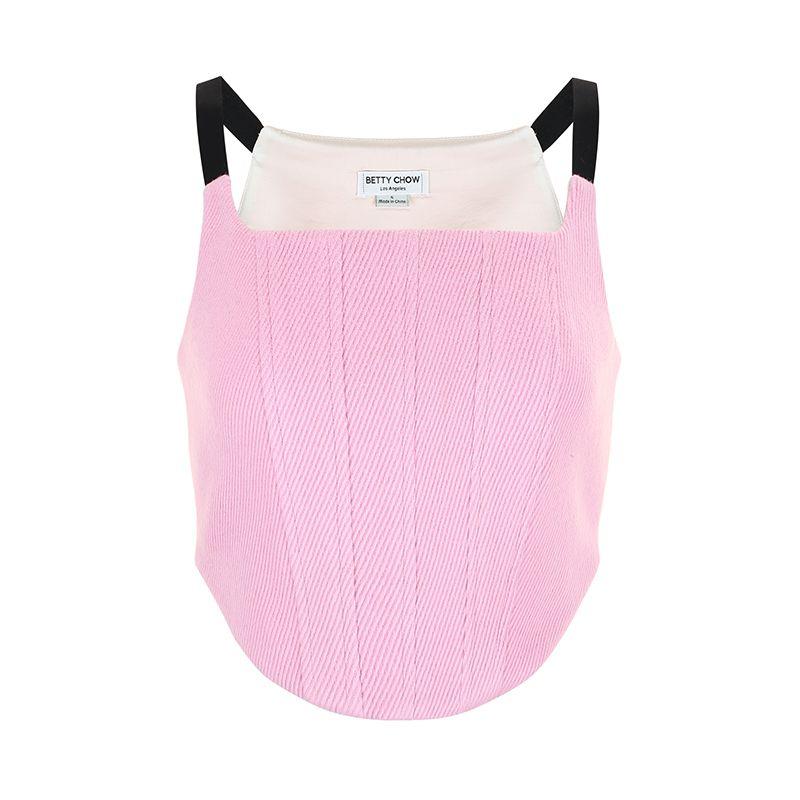 

Bettychow Барби Розовый Грубый Дрель Жилет Мода Стройнящий Корсет Мода Стройнящий Стройнящий Квадратный Вырез Без Рукавов Топы Barbie pink L