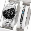 Fashion Men Stainless Steel Watch Luxury Calendar Quartz Wrist Watch Mens Business Watches For Man Clock Montre Homme