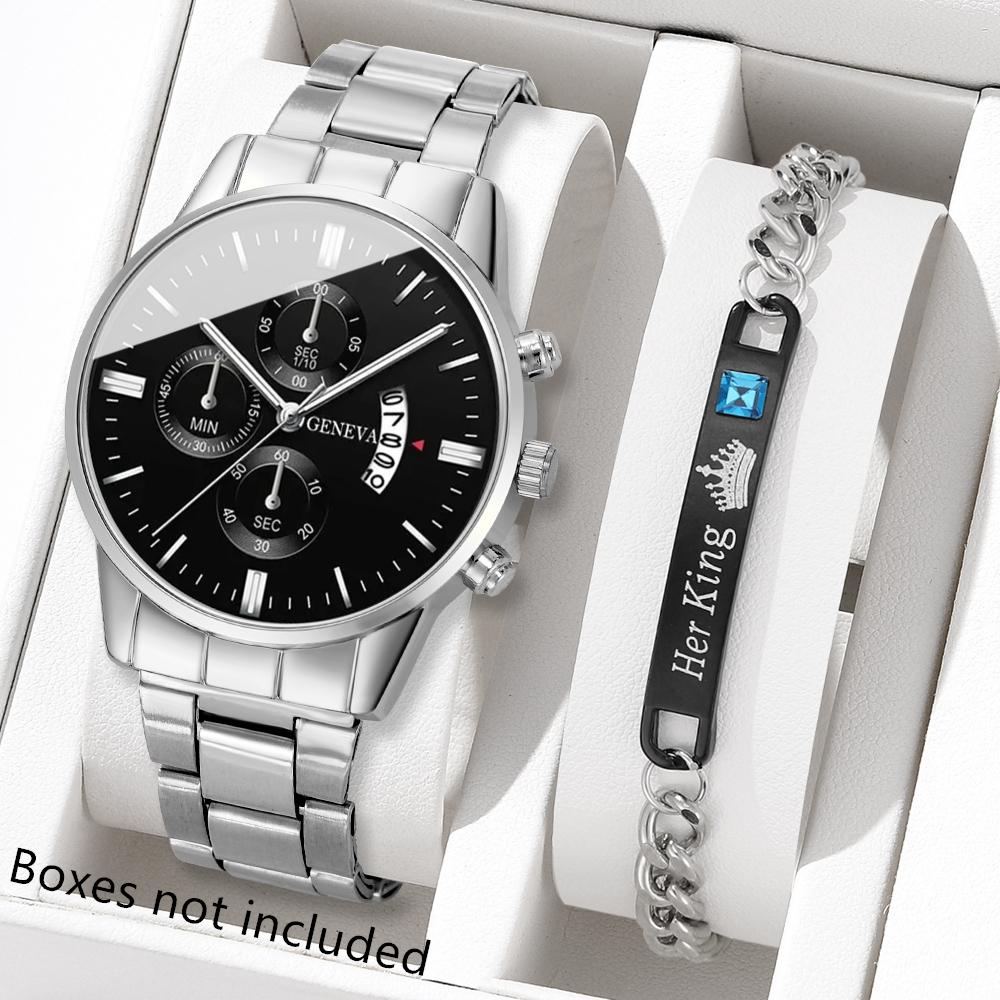 Fashion Men Stainless Steel Watch Luxury Calendar Quartz Wrist Watch Mens Business Watches For Man Clock Montre Homme
