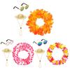 Hawaiian Porch Goose Outfits Summer Lawn Goose Costume Straw Hat And Hawaiian Lei Sunglasses Set for 23/17'' Lawn Patio Goose Statue