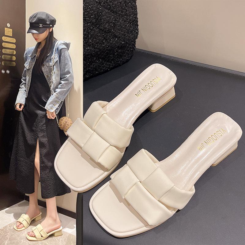 Fashion Shoes Low PU Rubber Rome Hoof Heels Fabric Low Shoes PU Rome Hoof Heels Fabric