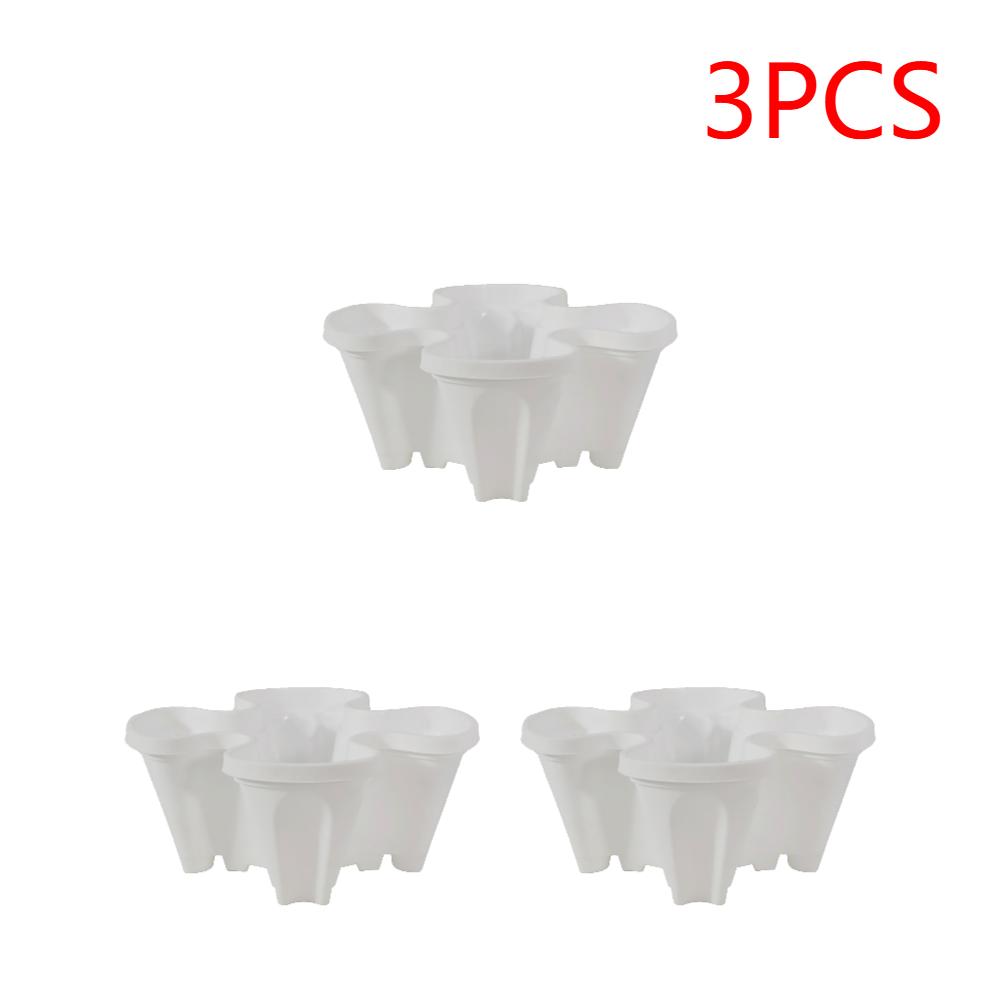 Multi-Layer Stackable Planting Pot Plastic Four-Petal Planter For Balcony Strawberry Vegetable Garden Vertical Growth System