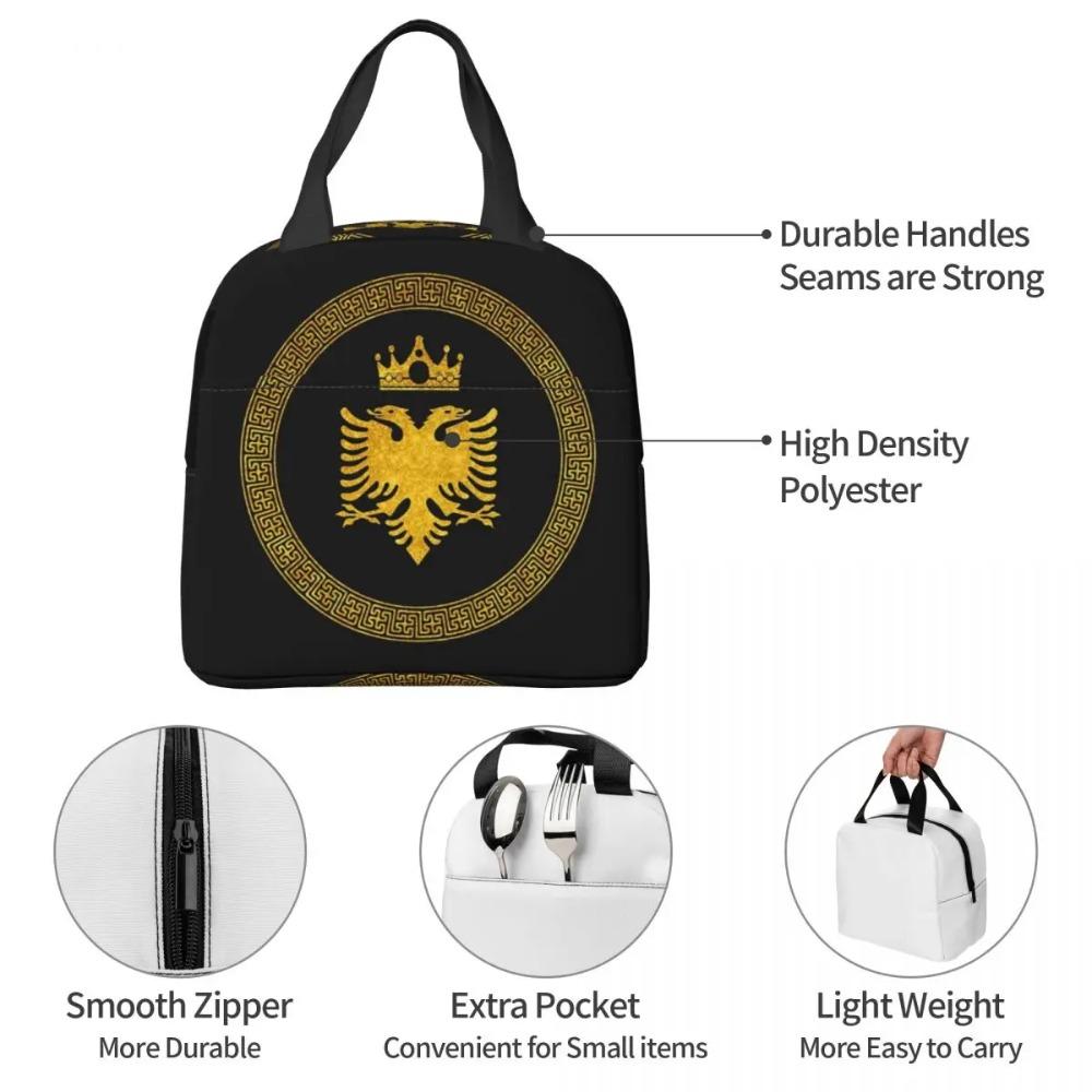 Albania Flag Insulated Lunch Bag for Kids School Cooler Thermal Food Box Tote Leakproof Lunch Boxes Container