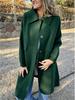Turndown Collar Trench Women Coat Windbreaker Fitted Clothes Femme Loose Cloak Woolen Single-breasted Coat Outwear