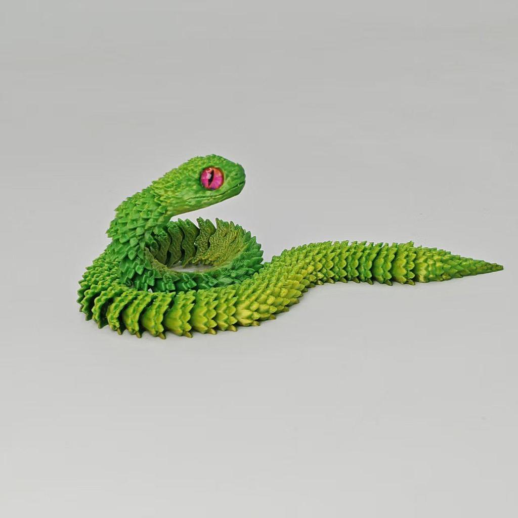 European-Style 3D Printed Multi-Color Movable Snake Ornament - Creative Art Figure Gift