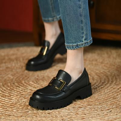 Nuova Moda Scarpe da Donna Pelle Scamosciata Casual Slip-On Mocassini Comode Décolleté Scarpe con Zeppa Scarpe con Tacco a Punta Rotonda Donna