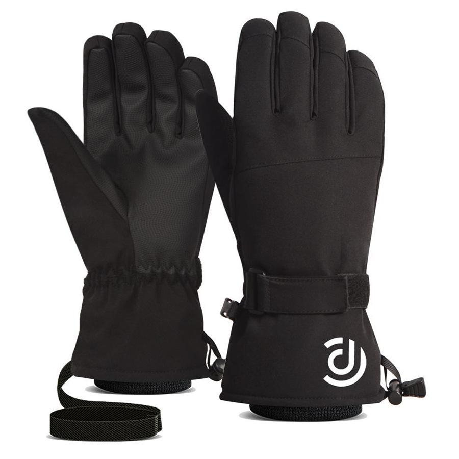 Ski Gloves Men's Winter Warm Touch Screen Cycling Sports Outdoor Windproof Thickened Fleece Waterproof Gloves
