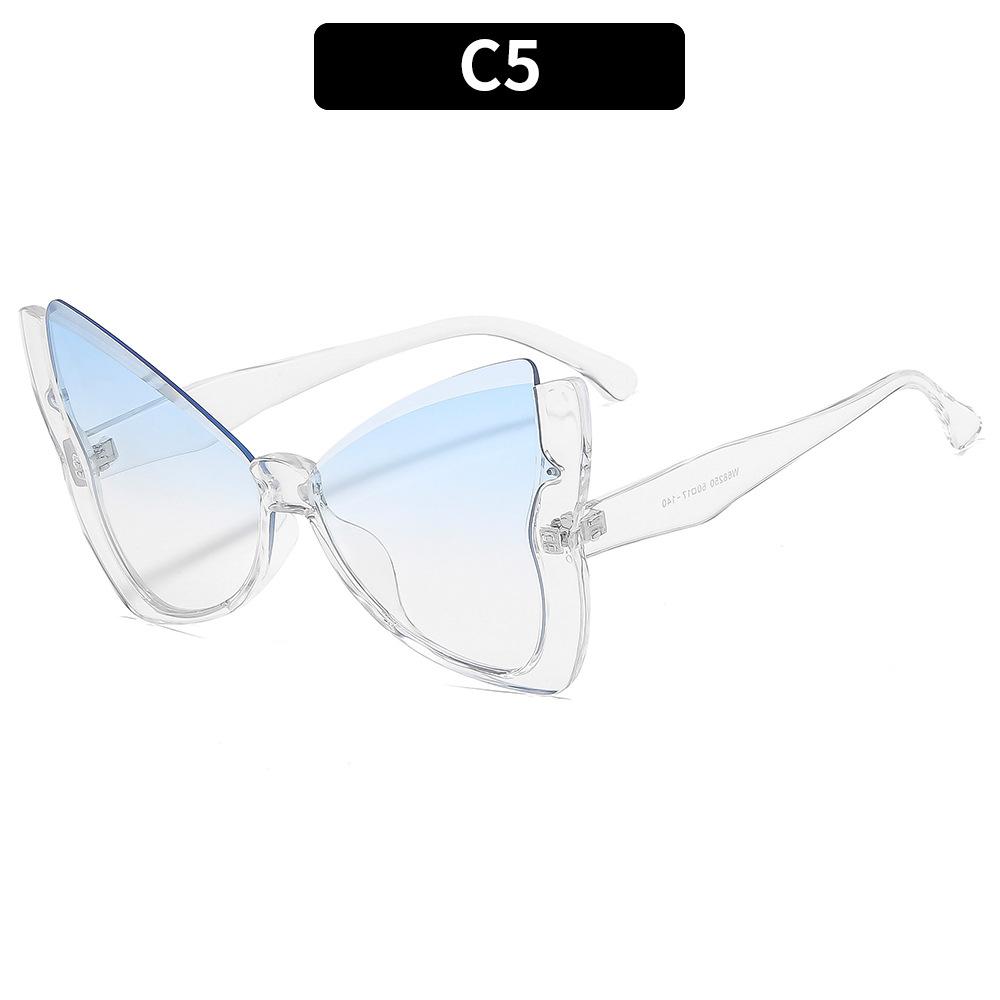 Ladies sunglasses, fashionable butterfly half-frame sunglasses
