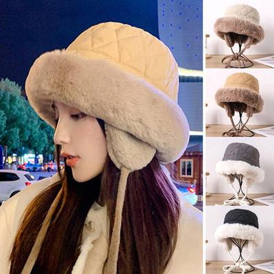 Winter Hat with Quilted Soft Fur Ear Flaps for Warmth