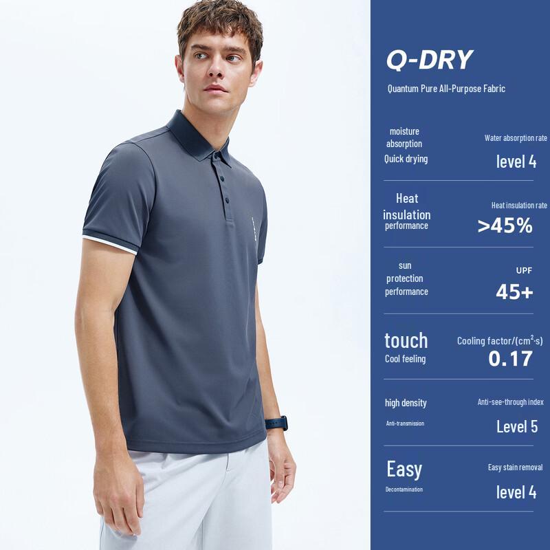 Navigare Men's Sun Protection Quick-Dry Cooling Polo T-Shirt