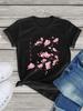 Sakura Cherry Blossom Print T-shirt Casual Crew Neck Short Sleeve T-shirt Women's Clothing Graphic T Shirts Aesthetic Clothes