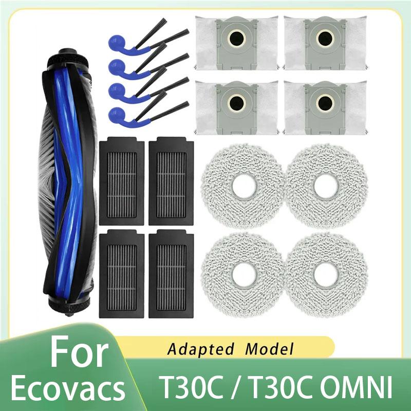Fit For Ecovacs Deebot T30C / T30C OMNI Parts Main Roller Side Brush Filter Mop Cloth Dust Bag